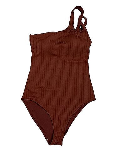 Aerie Aerie Ribbed Shine One-Shoulder One-Piece bathing suit One Piece Swimsuit (view 1)