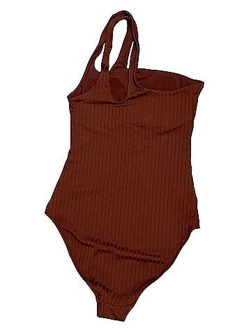 Aerie Aerie Ribbed Shine One-Shoulder One-Piece bathing suit One Piece Swimsuit (view 2)