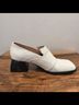 Nodaleto 100% Leather 100% Snakeskin Snake Print Ivory Heels Size 8 1/2 - photo 6