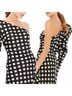 Mac Duggal 100% Polyester Polka Dots Black Ivory Cocktail Dress Size 0 - photo 3