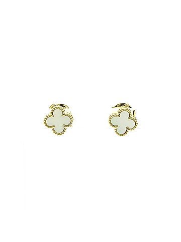 Van Cleef & Arpels Van Cleef & Arpels Sweet Alhambra Mother Of Pearl Yellow Gold (18K) Stud Earrings Gold (view 1)