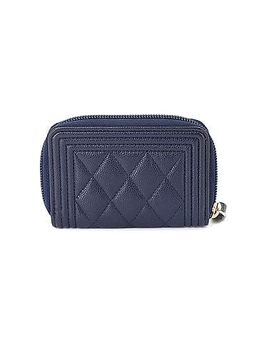 Chanel Chanel Boy Zip Coin Purse, Caviar Leather, Navy, A80602, Gold Hardware. (view 2)