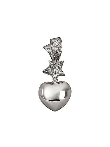 Chanel Chanel Comet Heart Star Diamond Pendant Top 18K WG White Gold 750 Charm (view 1)