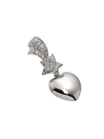 Chanel Chanel Comet Heart Star Diamond Pendant Top 18K WG White Gold 750 Charm (view 2)