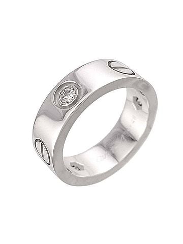 Cartier Cartier Love Ring #48, Half Diamond 3P, 18K WG White Gold 750. (view 1)