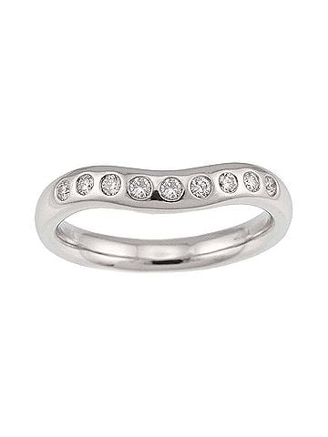 Tiffany & Co. Tiffany & Co. Wide Curved Band Ring with Diamonds, Platinum (Pt) (view 2)