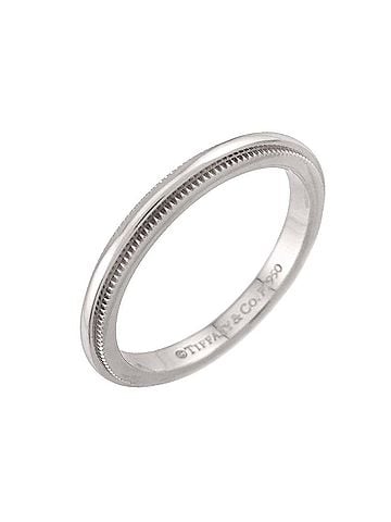 Tiffany & Co. Tiffany & Co. Milgrain Ring, 2mm wide, Platinum, Together. (view 1)