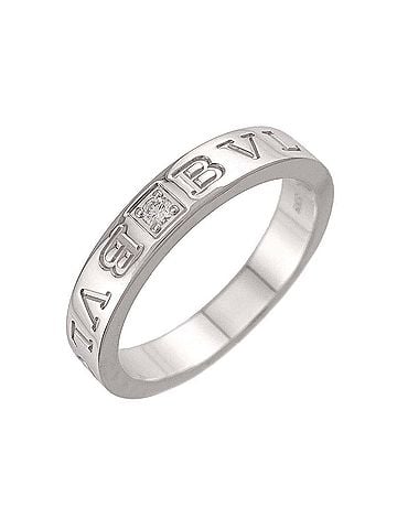 Bvlgari Bulgari BVLGARI B-ZERO1 Essential 1 Ring with Diamond, 18K WG White Gold 750 (view 1)