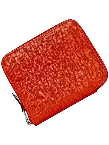 Hermès Hermes Azap Compact Silk In Coin Case, Red Rose Texas Leather, Epsom, Z Stamp, HERMES (view 2)