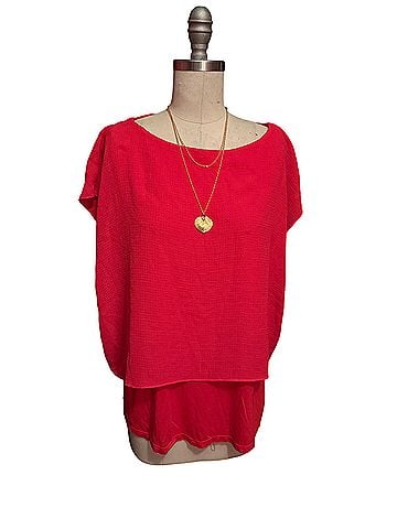 T Tahari Layered Short-Sleeve Blouse Short Sleeve T-Shirt (view 1)