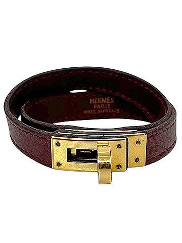 Hermès Hermes Kelly Bracelet Double Tour Bordeaux Leather HERMES (view 2)