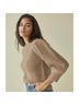Reformation 100% Alpaca Solid Stripes Tan Wool Pullover Sweater Size S - photo 4