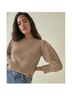 Reformation 100% Alpaca Solid Stripes Tan Wool Pullover Sweater Size S - photo 5