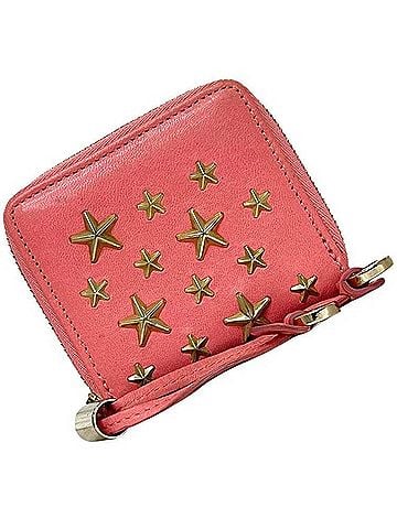 Jimmy Choo Jimmy Choo coin case, pink, penny leather, star studs. (view 1)