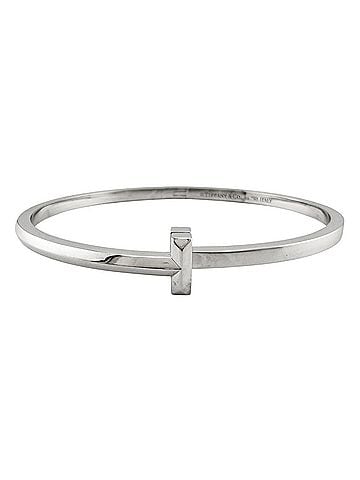 Tiffany & Co. Tiffany & Co. T One Narrow Hinge Bangle, 18K White Gold, Women's. (view 1)