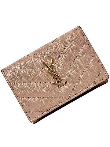 Saint Laurent Saint Laurent Tri-fold Wallet Origami Tiny Pink Monogram TGN 668274 Leather 0523 SAINT LAURENT PARIS (view 1)