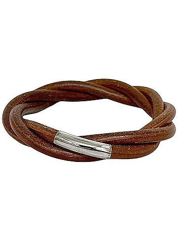 Hermès Hermes Tornado Bracelet, Brown - Leather Bracelet Bangle HERMES (view 2)