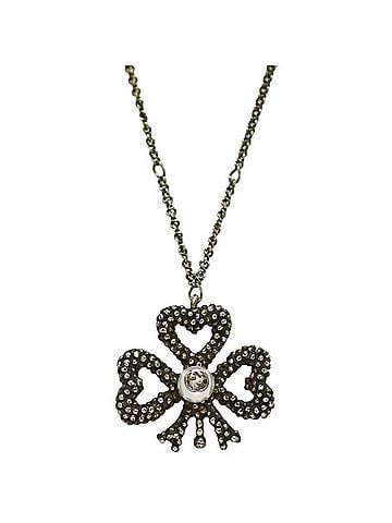 Gucci Gucci Necklace, Silver, Interlocking Clover Design, Ag 925, Faux Pearl (view 1)