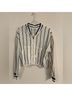 Free People 100% Cotton Stripes White Black Jacket Size L - photo 5