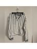 Free People 100% Cotton Stripes White Black Jacket Size L - photo 4