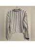 Free People 100% Cotton Stripes White Black Jacket Size L - photo 10