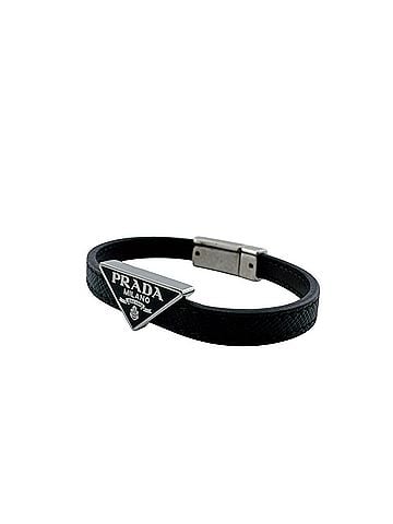 Prada PRADA 2IB289 Triangle Logo Plate Bracelet, Bangle Black (view 1)