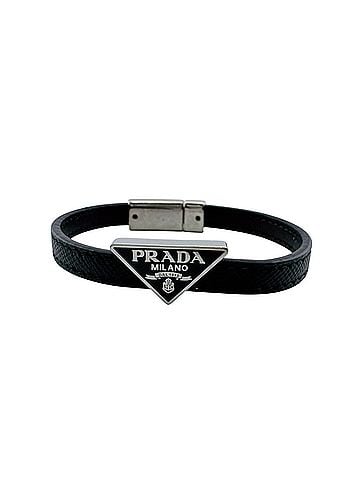 Prada PRADA 2IB289 Triangle Logo Plate Bracelet, Bangle Black (view 2)