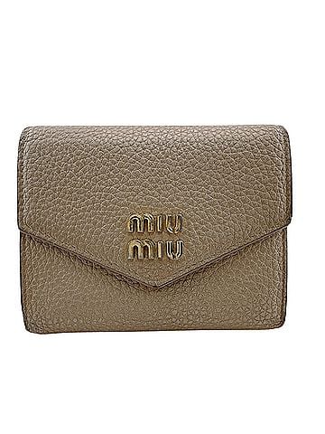 Miu Miu Miu Miu MIUMIU 5MH040 Compact Wallet Logo Tri-fold Pink (view 1)