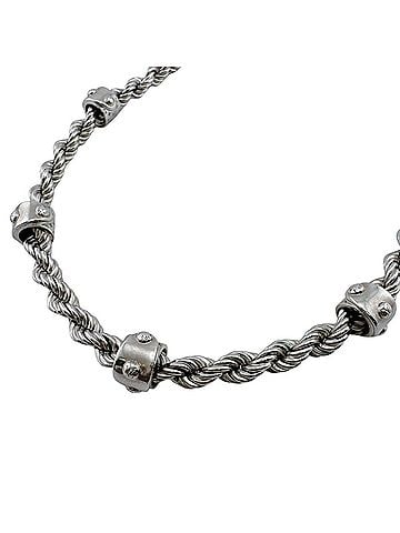 Louis Vuitton LOUIS VUITTON M01748 LV Rope Necklace Monogram Chain Jewelry Silver (view 1)