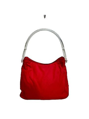 Prada PRADA One-Shoulder Bag, Plastic Handle, Triangle Logo Plate, Side Logo, Shoulder Red (view 1)