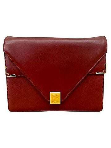 Cartier Cartier Must Line Shoulder Bag, Leather, Bordeaux, Women's (view 1)