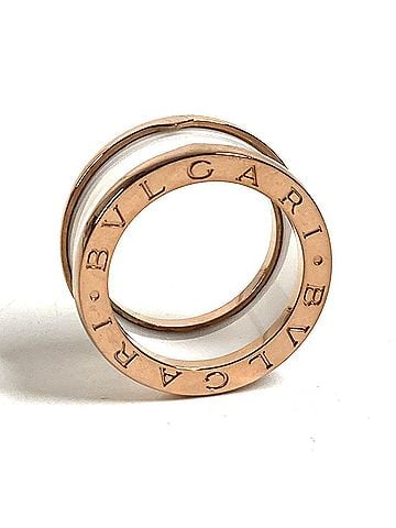 Bvlgari BVLGARI Bulgari 18K Gold PG B-ZERO1 Ceramic Accessory Jewelry Platinum Ring Au750 Men's White 1 (view 1)