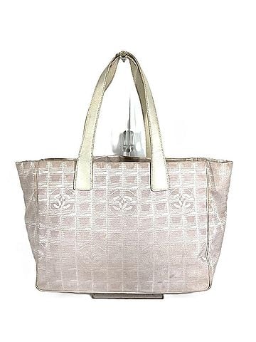 Chanel CHANEL A15991 CC Coco Mark Logo New Travel Line MM Shoulder Bag, Tote Leather, Nylon, Men's, Women's, Beige (view 2)