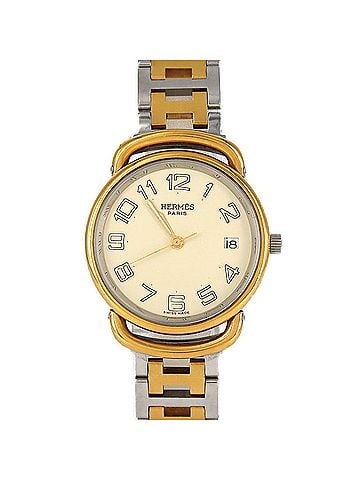 Hermès Hermes Pullman Two-Tone Stainless Steel x Gold-Plated Quartz Watch (view 1)
