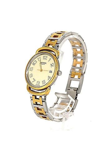 Hermès Hermes Pullman Two-Tone Stainless Steel x Gold-Plated Quartz Watch (view 2)