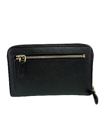 Prada PRADA 1M1157 Round Zipper Triangle Logo Bi-fold Wallet, Black (view 2)