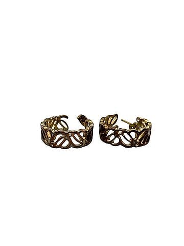 Loewe LOEWE Anagram Hoop Earrings, Gold Jewelry (view 2)