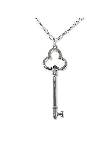 Tiffany & Co. TIFFANY & Co. Ag925 Trefoil Key Oval Link Chain Pendant Necklace (view 1)