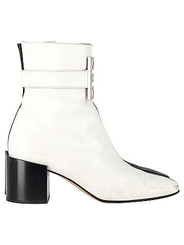 Givenchy  Givenchy 4G Two-Toned Ankle Boots in White and Black Leather (view 1)