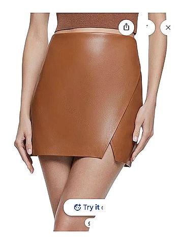 Alice + Olivia  Siobhan wrap mini skirt
Wrap Mini Skirt in Camel Faux Leather Skirt (view 1)