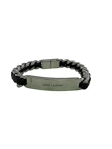Saint Laurent SAINT LAURENT Curved Chain Bangle Bracelet, Silver (view 1)