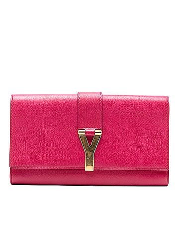 Saint Laurent Textured Calfskin Chyc Ligne Clutch (view 1)