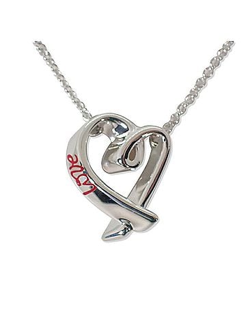 Tiffany & Co. TIFFANY & Co. 925 Loving Heart Red Enamel LOVE Pendant Necklace (view 2)