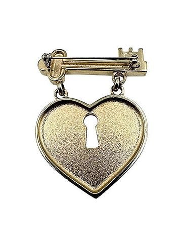 Chanel CHANEL Heart Brooch 02P Gold Key Motif (view 2)