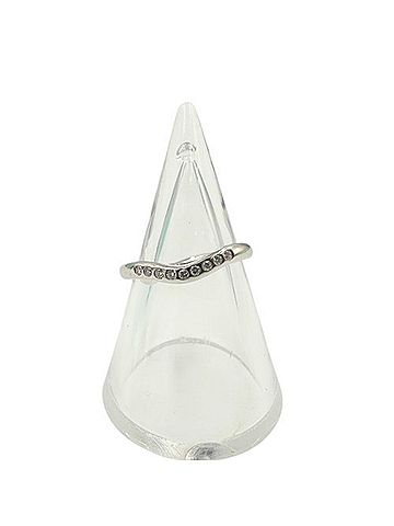 Tiffany & Co. TIFFANY & CO. Tiffany Co. Pt950 3.1g Curved Band Ring with Diamonds (view 1)