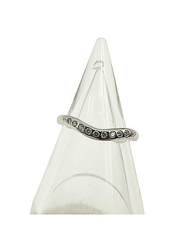 Tiffany & Co. TIFFANY & CO. Tiffany Co. Pt950 3.1g Curved Band Ring with Diamonds (view 2)