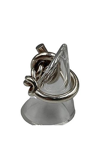 Hermès HERMES Silver Croisette Ring Ag925 Men's (view 2)