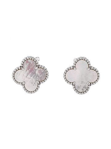 Van Cleef & Arpels Vintage Alhambra Earrings 18K White Gold and Mother of Pearl (view 1)