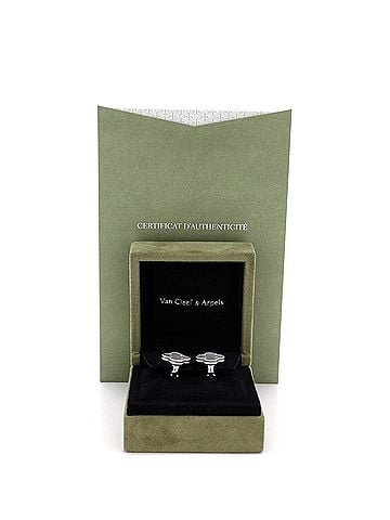 Van Cleef & Arpels Vintage Alhambra Earrings 18K White Gold and Mother of Pearl (view 2)