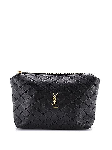 Saint Laurent Gaby Zipped Pouch Quilted Leather (view 1)